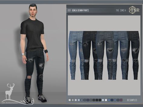 Sims 4 Male Ripped Jeans, Sims 4 Cc Clothes Male Urban Pants, The Sims 4 Jeans, Male Jumper, Urban Male, Sims 4 Male Clothes, Cc Mods, Tumblr Sims 4, Sims Ideas