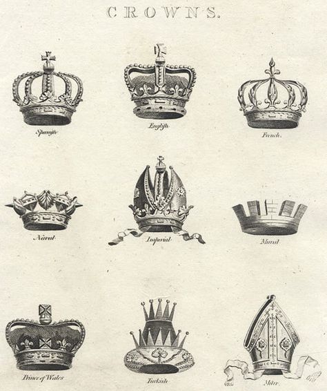 Royal Crowns- English, French, Spanish etc., 1812 English Crown Tattoo, Royal Scepter, King Crown Tattoo, Alchemy Tattoo, Helmet Drawing, King And Queen Crowns, Flourish Calligraphy, Monogram Wallpaper, Harley Davidson Tattoos