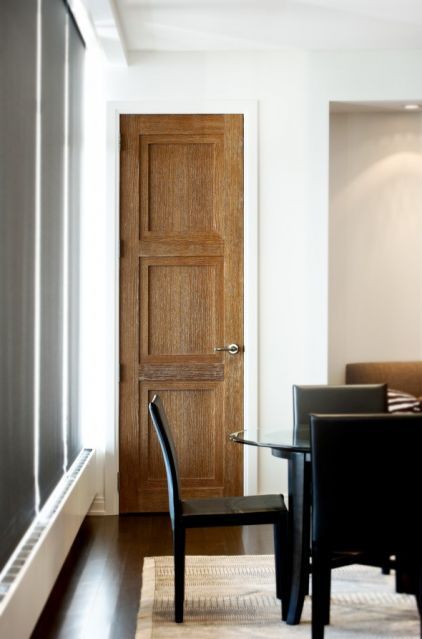 modern dining room by Robert J Erdmann Design, LLC - cerused oak door Craftsman Kitchen, Interior Wood Doors, Wooden Doors Interior, Cerused Oak, Contemporary Dining Room, Oak Doors, White French, French Doors Interior, Wood Doors Interior