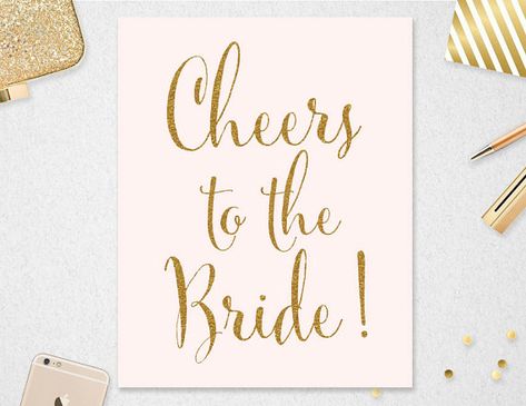 Cheers to the Bride Sign // INSTANT DOWNLOAD // Printable // Bubbly Bar Sign, Paper Bear, Bride Sign, Bubbly Bar, Mimosa Bar Sign, Bridal Shower Sign, Glitter Text, Favors Sign, Bridal Shower Signs