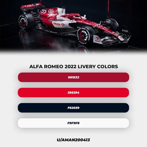 Formula 1 Color Palette, F1 Color Palette, Racing Color Palette, F1 Livery, F1 Paddock, Dice Making, Inspiring Pics, Livery Design, F1 Teams