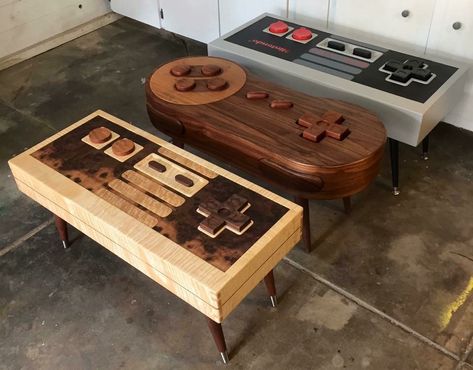 Pallet Coffee Tables, Video Game Storage, Mario Room, Gaming Tables, Game Room Kids, Arcade Retro, Gamer Boyfriend, Gamer Desk, Game Room Garage