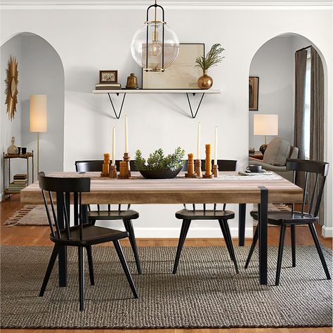 Black Metal Dining Table, Dinner Room Table, Modern Farmhouse Dining, Dinning Room Design, Dinner Room, Metal Dining Table, Contemporary Dining Room, Trestle Table, Dining Table Black