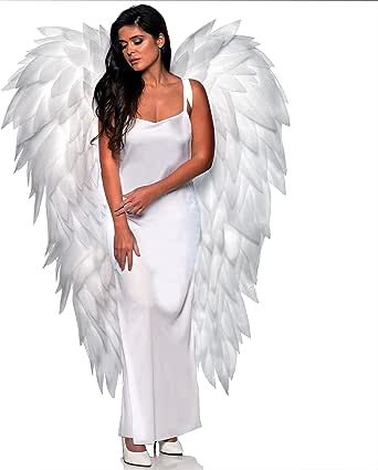 UNDERWRAPS Large Costume Angel Wings - Adult Huge Angel Wings Halloween Costume, 5 Feet Long Photoshoot Prop Wings for Men & Women, (Full Length Wings, White) (30678 OS) Angel Wings Halloween, Big Angel Wings, Black Angel Wings, Warrior Costume, White Angel Wings, White Costumes, Angel Costume, Angel Warrior, Unique Costumes