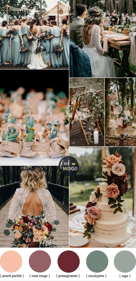 Blue Red Wedding, Sage Green Wedding Colors, Autumnal Wedding, Mauve Wedding, Green Themed Wedding, Wedding Colours, Jewel Tone Wedding, Green Wedding Colors, Winter Wedding Colors