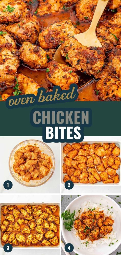 Whip up these quick and delicious Oven Baked Chicken Bites tonight! Perfect for a busy weeknight dinner. #ChickenDinner #EasyRecipes #ovenbaked #chickenbites Baked Chicken Pieces In Oven, Oven Chicken Tenderloins, Bbq Chicken Tenderloins In Oven, Chicken In Oven Recipes Easy, Chicken Tenderloin Recipes Oven, Oven Baked Chicken Tenderloins, Quick Chicken Breast Dinner, Chicken Tenderloins In Oven, Chicken Bites Oven