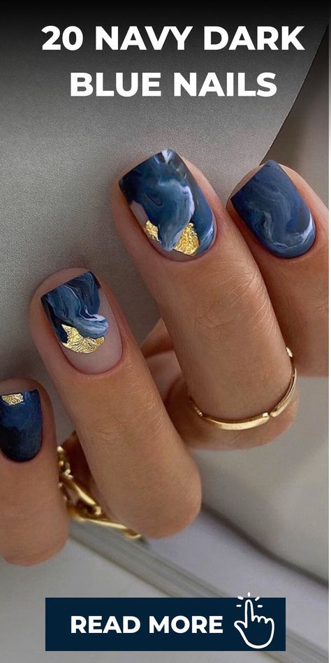 Blue Nails Dark, Constellation Nail Art, Nails Dark Blue, Navy Blue Nail Polish, Dark Blue Nails, Navy Blue Nails, Navy Blue Design, Blue Polish, Blue Acrylic Nails