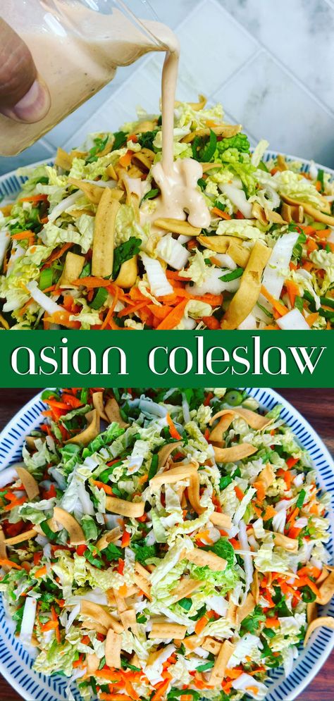 Asian Coleslaw Cilantro Coleslaw, Coleslaw Recipes, Amazing Salads, Asian Coleslaw, Bowls Recipes, Yummy Salads, Asian Slaw, Mood Food, Fun Salads