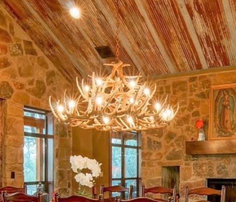 Antler Chandelier Faux Deer Chandelier Rustic Chandelier | Etsy Post Beam House, Deer Chandelier, Rustic Bathroom Sinks, Log Cabin Living Room, Antler Lighting, Rustic Lights, Deer Antler Chandelier, Southwest Furniture, Chandelier Rustic