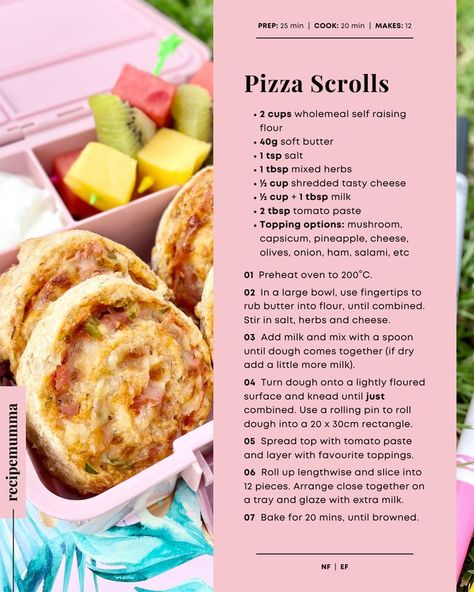 Delicious mini pizzas make a perfect lunchbox addition! 🍕 Lunchbox Pizza, Pizza Scrolls, Kids Lunches, Mini Pizzas, Before School, Mini Pizza, Kids Lunch, First Week, Tomato Paste