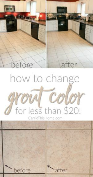 Easy way to change the color of your grout (without tearing it out!) How to change grout color for less than $20! from CarrieThisHome.com Change Grout Color, Kitchen Grout, Tile Grout Color, Tuscan Homes, Grout Paint, Grout Repair, Floor Grout, Homes Decor, Tile Grout