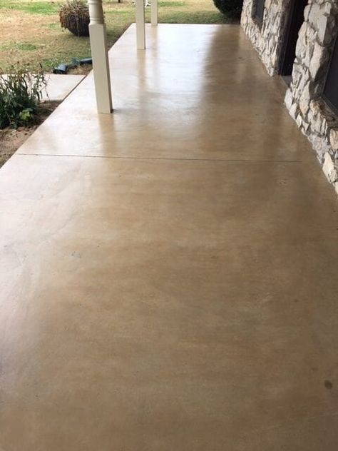 Stained Concrete Porch, Colored Concrete Patio, Outdoor Concrete Stain, Concrete Stain Patio, Paint Concrete Patio, Concrete Patio Makeover, Concrete Stain, Acid Stained Concrete, Concrete Patio Designs