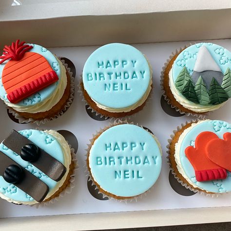 Skiing Cupcakes, Ski Cupcakes, Gluten Free Carrot Cake Cupcakes, Leaving Party, Ski Party, Gluten Free Carrot Cake, Cupcakes With Cream Cheese Frosting, Carrot Cake Cupcakes, Cupcake Designs