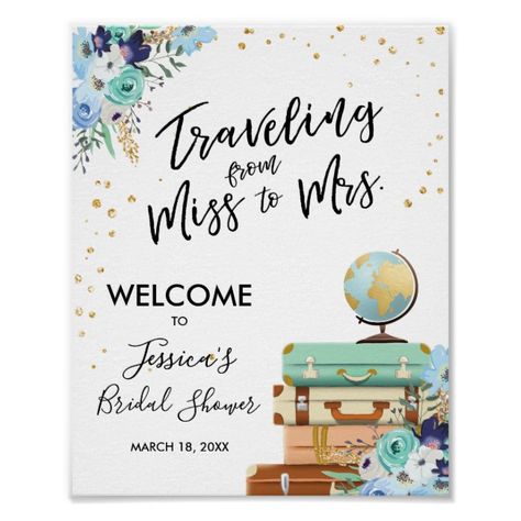 Travel Bridal shower Welcome Sign Miss to Mrs #Ad , #affiliate, #shower#Sign#created#Shop Traveling From Miss To Mrs, Travel Theme Bridal Shower, Travel Bridal Showers, Bridal Shower Planning, Bridal Theme, Bridal Shower Sign, Miss To Mrs, Bridal Shower Inspiration, Unique Bridal Shower