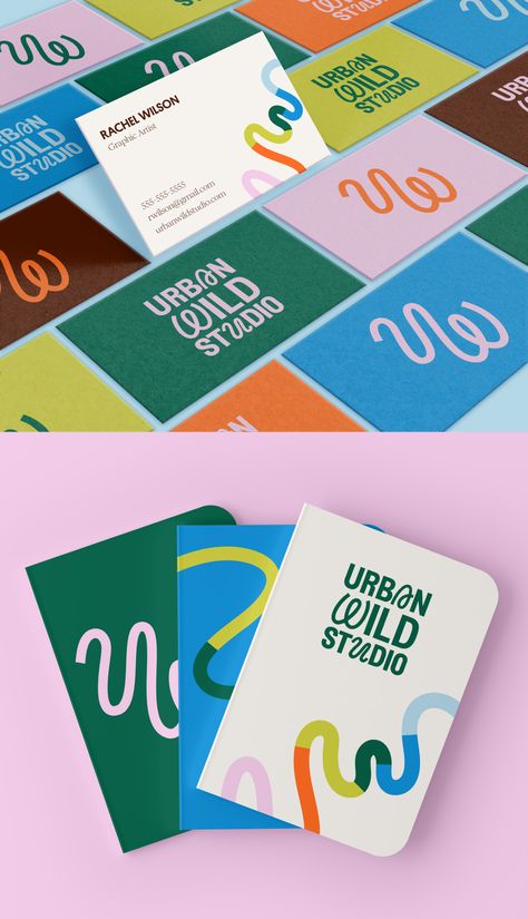 Vibrant Business Cards, Self Branding Color Palette, Line Visual Identity, Connect Design Graphics, Lime Green Graphic Design, Colorful Brand Identity Design, 80s Packaging Design, Energy Branding Design, Creative Brand Identity Design