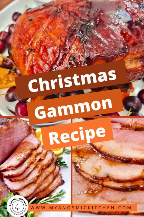 Head over to the blog for the recipe to this delicious, juicy gammon meat roast. It' the perfect addition to your Christmas table. Made with only a few essentials, then topped with a sweet, sticky ham glaze for a meal bursting with flavor! Christmas Gammon Recipes, Cicero Skyrim, Roast Gammon, Gammon Recipes, Roasted Ham, Savory Dinner, Ham Glaze, Christmas Lunch, Ham Recipes