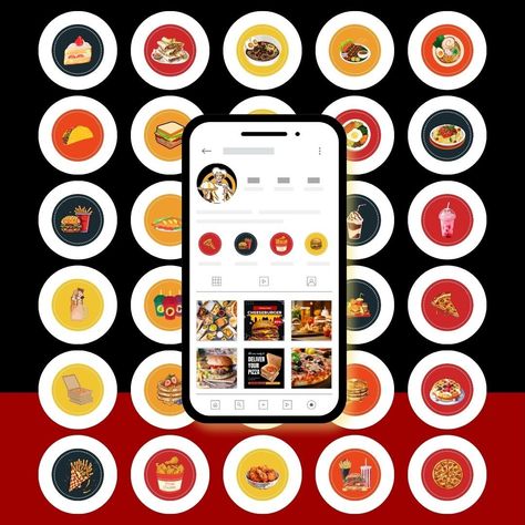 Instagram Highlight Cover, Restaurant Instagram Highlight Cover, Fast Food Instagram Cover, IG Highlight Cover, Restaurant Templates, Foodie Instagram Cover, Highlight Covers Instagram, Burger Restaurant, Highlights Cover, Food Instagram, Ig Highlight, Instagram Highlight Cover, Cover Templates, Restaurants Food