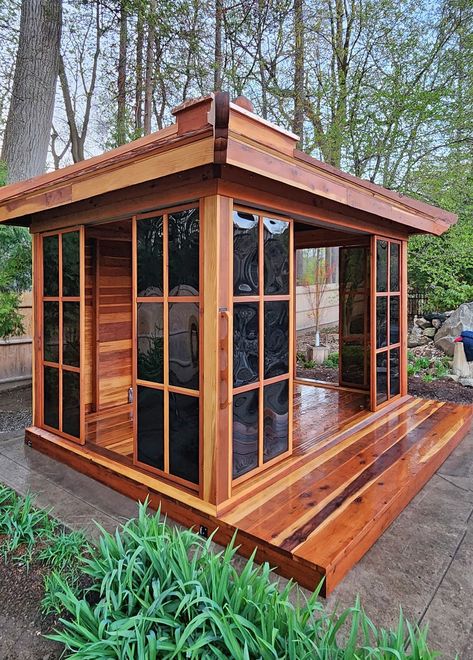 Teahouse Design, Japanese Tea House Plans, Tea House Architecture, Wood Shingle Roof, Japanese Style Tiny House, Tea Pavilion, Japanese Tiny House, Garden Sunroom, Tea House Design