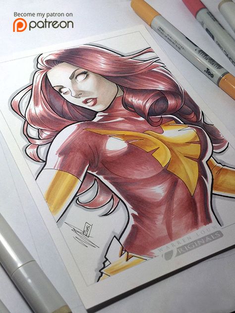 Warren Louw, Marvel Jean Grey, Jean Grey Phoenix, Fantasy Heroes, Dark Phoenix, Marvel Girls, Marvel Comics Art, Amazing Drawings, Marvel Women