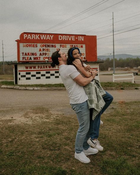 Let’s go to the drive in 📽️ . . . #styledshoot #drivein #fortnight #taylorswift #ttpd #ttpdtheanthology #lifestylephotographer #knoxvillephotographer #knoxvilleweddingphotographer #elopementphotographer #cinematicphotography #intimateweddingphotographer #easttnphotographer Drive In Couple Pictures, Cute Drive In Movie Pictures Couples, Drive In Movie Photoshoot, Drive In Movie Engagement Shoot, Drive In Movie Pictures, Vintage Movie Theater Engagement Photos, Drive In Movie Theater, Drive In Movie, Blue Mountains