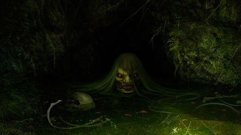 ArtStation - Jenny Greenteeth, Daniel Jiménez Villalba English Folklore, World Of Darkness, Creepy Art, Creature Concept, Monster Art, Fantasy Inspiration, Horror Art, Creature Art, Dark Fantasy Art