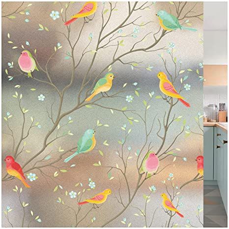 Amazon.com: Coavas Window Privacy Film Non-Adhesive Bird Window Clings Vinyl Window Decals for Glass Room Decor Home Office Bathroom Kids Study Room : Home & Kitchen Bathroom Window Privacy, Window Privacy Film, Frosted Glass Window, Frosted Window Film, Stained Glass Window Film, Decorative Window Film, زجاج ملون, Frosted Windows, Privacy Film