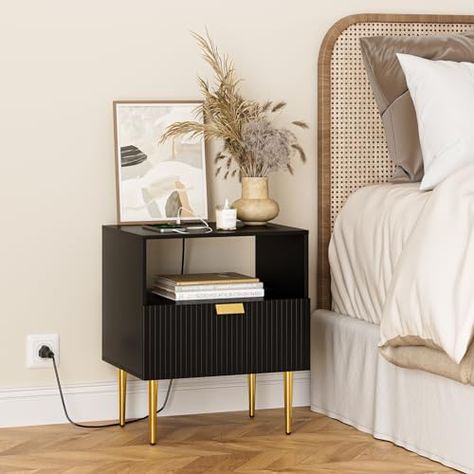 Living Room Mid Century Modern, Room Mid Century Modern, Mid Century Modern Bedside Table, Living Room Mid Century, Nightstand With Drawers, Modern Living Room Table, Mid Century Modern Nightstand, Nightstand With Charging Station, Dresser For Bedroom