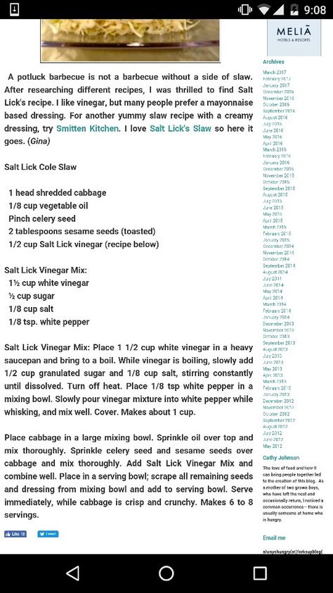 Salt lick bbq recipe for coleslaw Salt Lick Cole Slaw, Recipe For Coleslaw, Bbq Party Menu, Salt Lick Bbq, Easy Bbq Recipes, Keto Veggies, Cottagecore Recipes, Bbq Beans, Coleslaw Recipe Easy