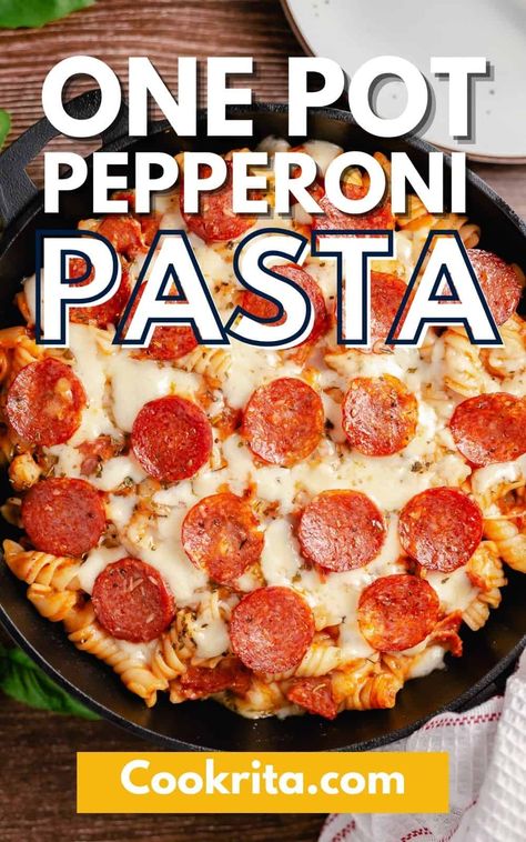 Pasta With Pepperoni, Smoked Pepperoni, Pepperoni Pasta Bake, Best Goulash Recipes, Recipes Using Pasta, Pepperoni Pasta, Baked Penne Pasta, Pepperoni Recipes, Red Pasta