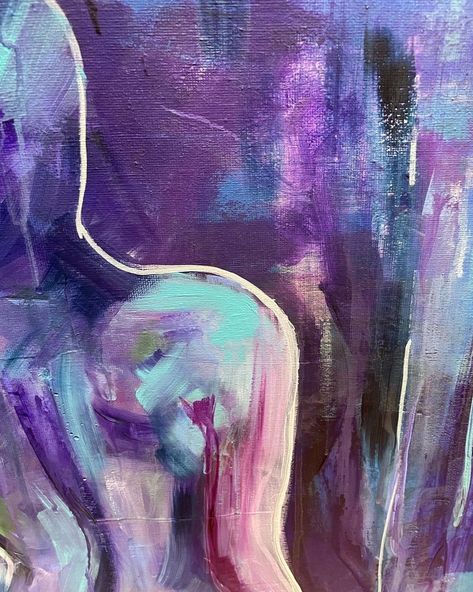 Purple Woman Art, Hime Decor, Purple Artwork, Woman's Back, Purple Painting, Back Painting, Purple Abstract, Woman Drawing, Woman Portrait