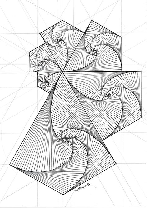 Geometric Shapes Drawing, Fractal Geometry, Geometric Design Art, Sacred Geometry Art, Geometric Drawing, Optical Illusions Art, Tangle Art, Abstract Drawing, Math Art