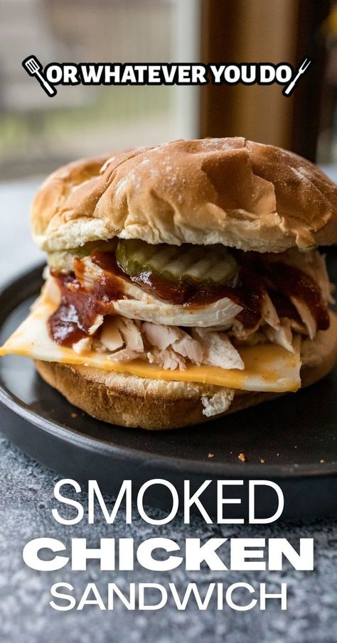 Traeger Grilled Chicken Sandwich Smoked Chicken Sandwich, Traeger Chicken, Grilled Whole Chicken, Smoked Dishes, Traeger Cooking, Grilled Chicken Sandwich, Grilled Chicken Recipes Easy, Outdoor Cooking Recipes, Bbq Chicken Sandwich