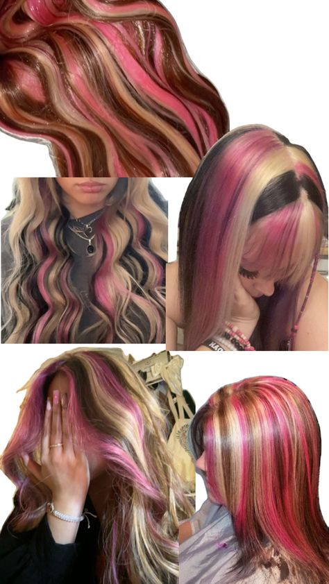 Knotless Braid Hairstyles, Knotless Braid, Skunk Hair, Pink Blonde Hair, Pink Hair Dye, Hair Color Streaks, Hair Streaks, Dyed Hair Inspiration, Hairstyles For Layered Hair