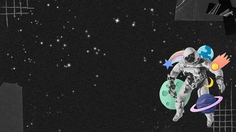 Astronaut space aesthetic computer wallpaper, paper collage art | premium image by rawpixel.com / Techi Space Aesthetic Background, Space Computer Wallpaper, Galaxy Desktop Wallpaper, Macbook Wallpaper Aesthetic High Quality, Aesthetic Astronaut, Aesthetic Computer Wallpaper, Space Desktop, Aesthetic Computer, Wallpaper Paper