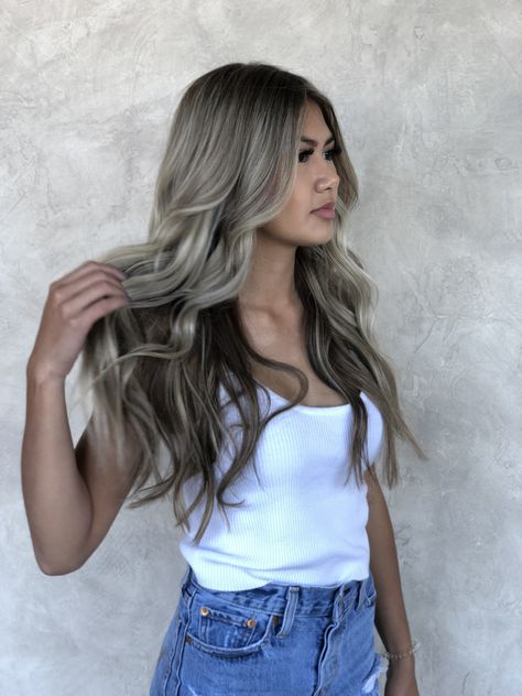 Ash Blonde Hair Balayage, Baylage Hair, Hair Color Plum, Perfect Blonde Hair, Ash Blonde Hair Colour, Black Hair Balayage, Brown Hair With Blonde Highlights, Ash Blonde Hair, Blonde Hair Inspiration