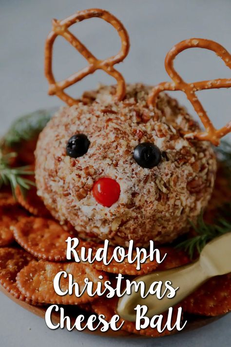 Christmas Tree Cheese Ball Recipes, Christmas Appetizers Cheese Ball, Snowman Cheese Ball Recipes, Snow Man Cheese Ball Recipes, Holiday Cheese Balls Christmas, Christmas Cheese Ball Shapes, Christmas Cheeseball Ideas, Ornament Cheese Ball, Rudolph Cheese Ball