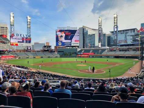 A Free Baseball Game At Truist Park, Featuring the Atlanta Braves Truist Park, Braves Game, Baseball Hitting, Work Office Decor, Dodgers Fan, Sounds Good To Me, Concession Stand, Workout Games, Baseball Game