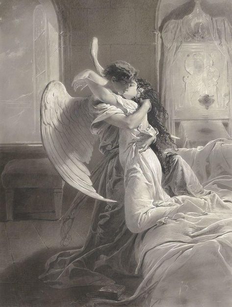 Demon And Angel Love Aesthetic, Botticelli Primavera, Romantic Encounter, Fallen Angel Art, Greek Aesthetic, Demon Aesthetic, Angelic Aesthetic, The Fallen Angel, Angel Drawing