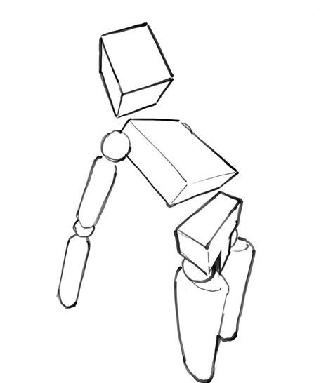 Box Drawing Practice, Shape Anatomy Drawing, Human Body Structure Drawing, Box Rotation Drawing, Box Method Drawing, Manikin Drawing, Box Anatomy, Geometry Figures, Practice Drawing Shapes