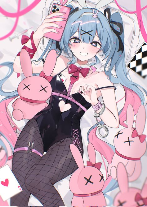 Bunny Hatsune Miku, Rabbit Hole Miku Wallpaper, Kinito Pet Human, Cyberpunk Miku, Rabbit Hole Miku Pfp, Pure Pure Miku, Hatsune Miku Rabbit Hole, Hatsune Miku Icon Aesthetic, Deco*27 Rabbit Hole Miku