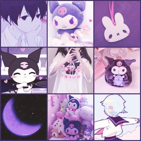 Kuromi Moodboard, Kuromi Color Palette, Sanrio Moodboard, F2u Moodboards, List Of Aesthetics, Funky Aesthetic, Moodboard Inspo, Adopt Idea, Rainbow Aesthetic