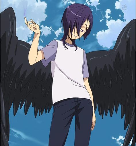 the devil is a part timer lucifer - Google Search Urushihara Hanzo, Hanzo Urushihara, Ken Ichijouji, Lucifer Wings, Devil Part Timer, Hataraku Maou Sama, Moe Anime, Dark Angels, Anime Profile