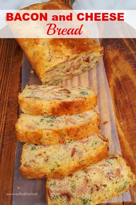 Bacon Cheddar Bread Recipe, Bacon And Cheese Bread, Bacon Cheese Bread, Bacon Bread Recipe, Savory Quick Bread, Cheese Loaf, Bacon Bread, Savory Bread Recipe, Savory Breads