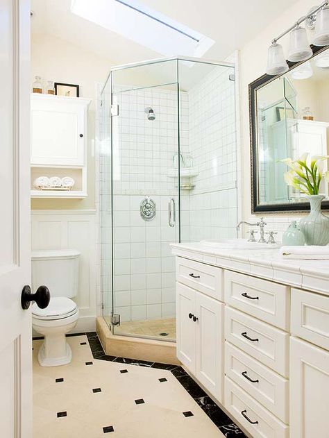 Small Bathroom Solution Small Bathroom Solutions, Bathroom Solutions, Small Bath, Corner Shower, Upstairs Bathrooms, Bathroom Redo, Small Bathroom Design, Bathroom Layout, Bathroom Renos