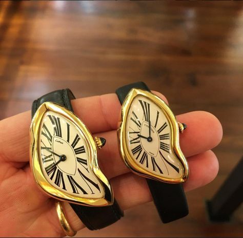 Cartier Crash Watch Women, Old Cartier Watch, Cartier Crash Watch Aesthetic, Cartier Watch Aesthetic, Cartier Vintage Watch, Cartier Crash Watch, Old Money Watch, Crash Watch, Cartier Crash