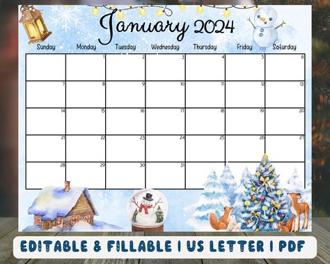 Printable Classroom Calendar, January 2024 Calendar, Work Calendar, Monthly Schedule, 2024 Planner, Classroom Calendar, Kids Schedule, School Schedule, Classroom Printables