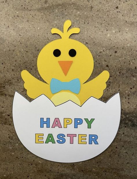 Want a quick and easy Easter craft? Let your kiddo create an Easter Chick to make the perfect Easter decor. All pieces are printed on colored cardstock, all you need is glue. Cardstock Paper Crafts, Chick Craft, Easter Chick Craft, Leprechaun Craft, Paper Craft For Kids, Easter Story, Easy Easter Crafts, Easter Chick, Rainbow Crafts