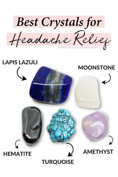 Natural Migraine Relief, For Headaches, Best Crystals, Migraine Relief, Crystals Healing Properties, Spiritual Crystals, Headache Relief, Crystal Therapy, Crystal Healing Stones