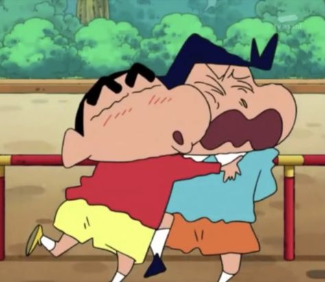 Kazama And Shin Chan, Shin Chan Kazama, Kazama Shin Chan, Shinchan And Kazama, Shinchan Kazama, Bestie Pfp, Weeknd Poster, Friendship Pics, Annoying Friends