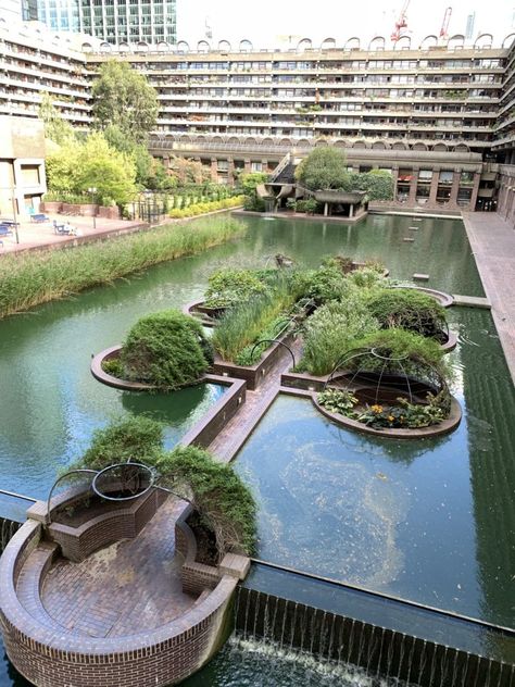 Brutalist Garden Design, The Barbican London, London Barbican, Eco Brutalism, Rooftop Penthouse, Barbican Conservatory, Barbican Estate, Barbican London, Barbican Centre